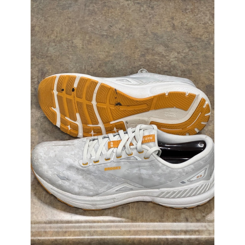 Brooks Adrenaline GTS 23 Running Shoes Women 10.5 White Orange Stability Casual